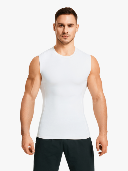 Tummy Control Crew Neck Sleeveless Compression Shapewear Shirt-Nebility