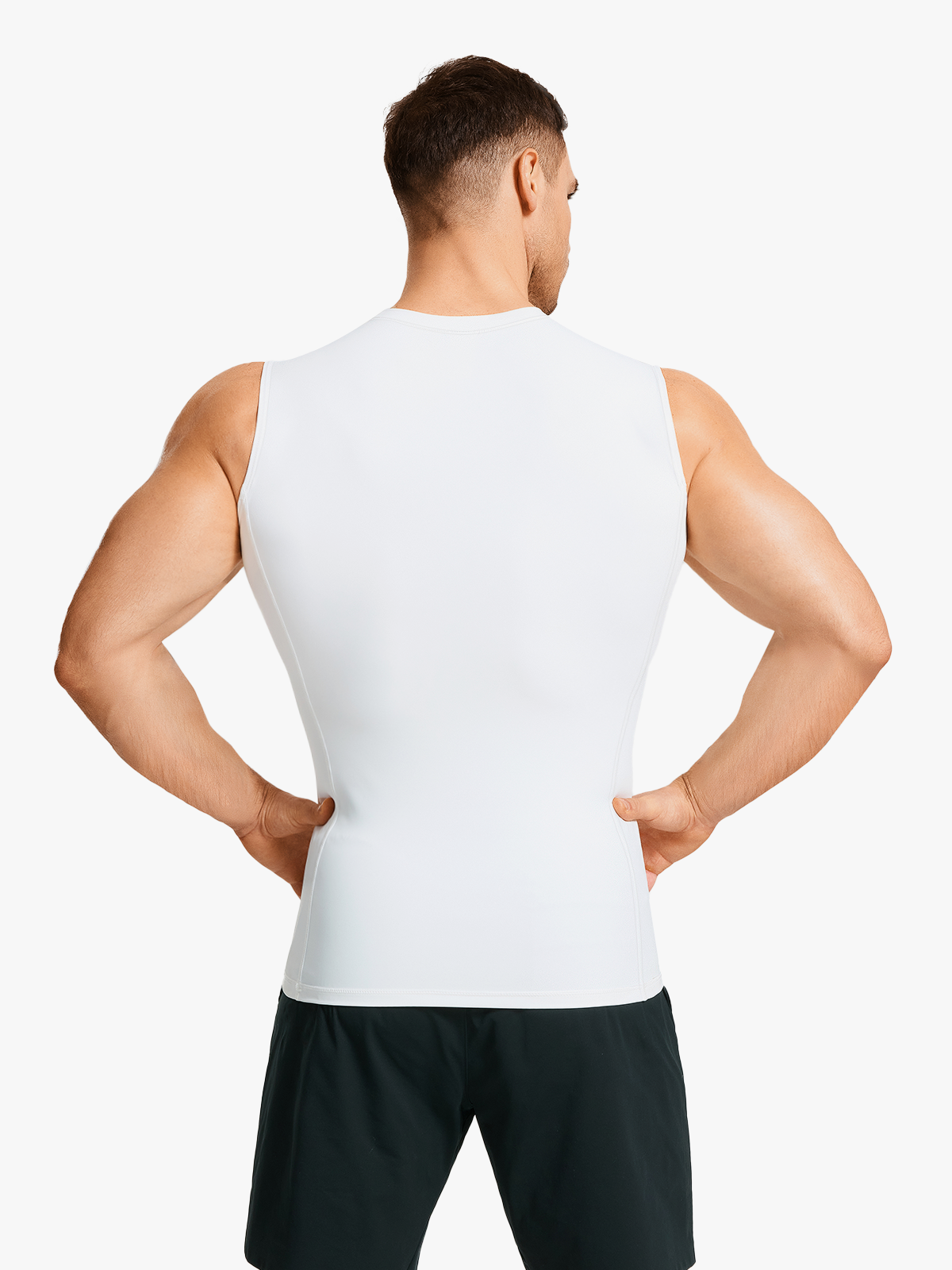 Tummy Control Crew Neck Sleeveless Compression Shapewear Shirt-Nebility