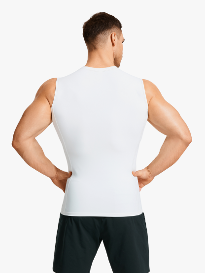 Tummy Control Crew Neck Sleeveless Compression Shapewear Shirt-Nebility