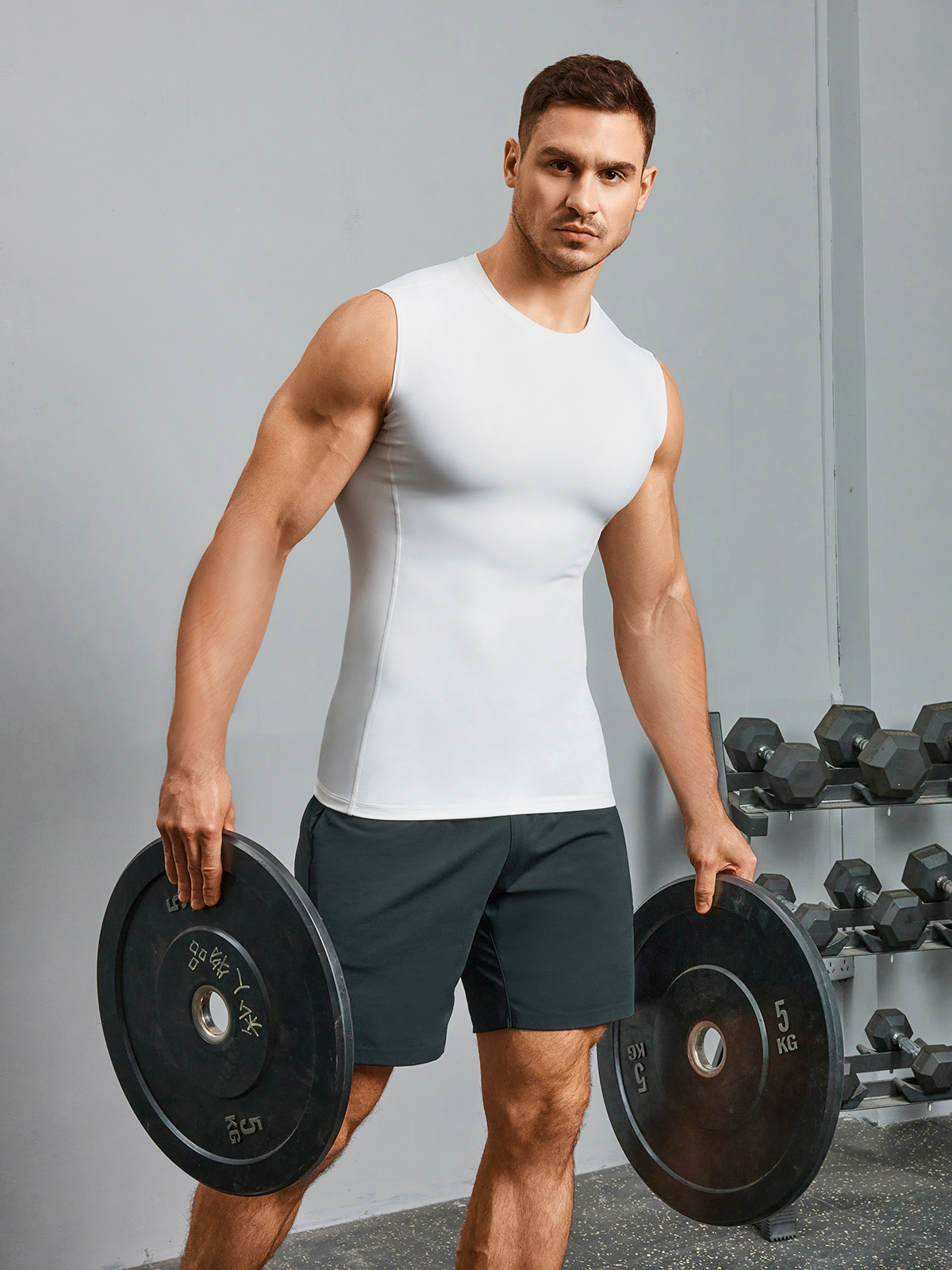 Tummy Control Crew Neck Sleeveless Compression Shapewear Shirt-Nebility