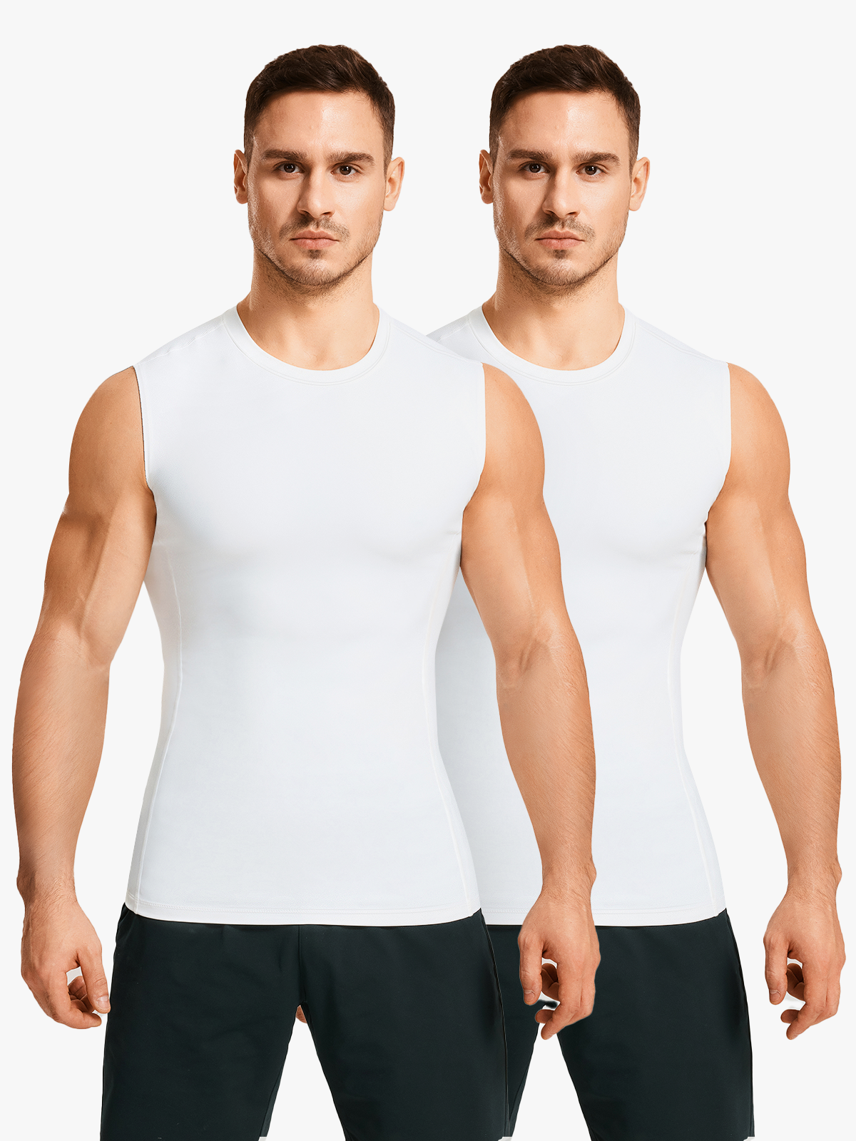 Tummy Control Crew Neck Sleeveless Compression Shapewear Shirt-Nebility