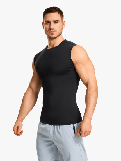 Tummy Control Crew Neck Sleeveless Compression Shapewear Shirt-Nebility