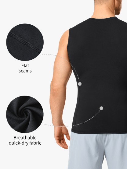 Tummy Control Crew Neck Sleeveless Compression Shapewear Shirt-Nebility