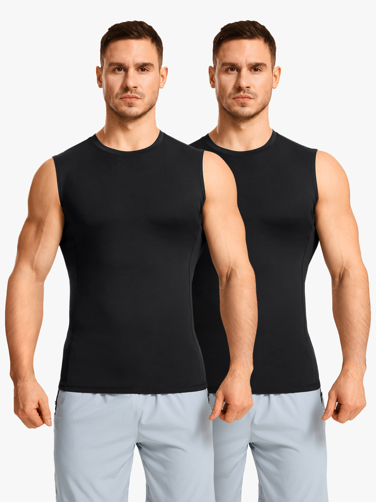 Tummy Control Crew Neck Sleeveless Compression Shapewear Shirt-Nebility