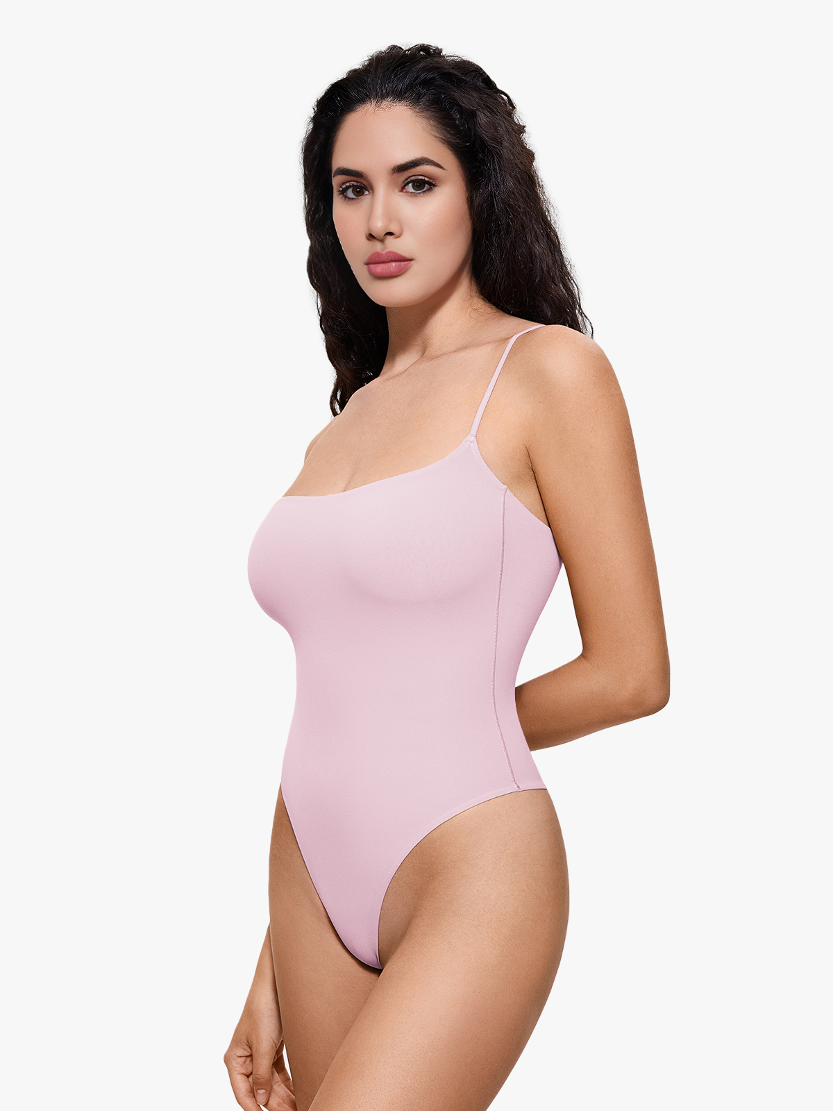 Seamless Comfort Crotch Open Cami Thong Bodysuit