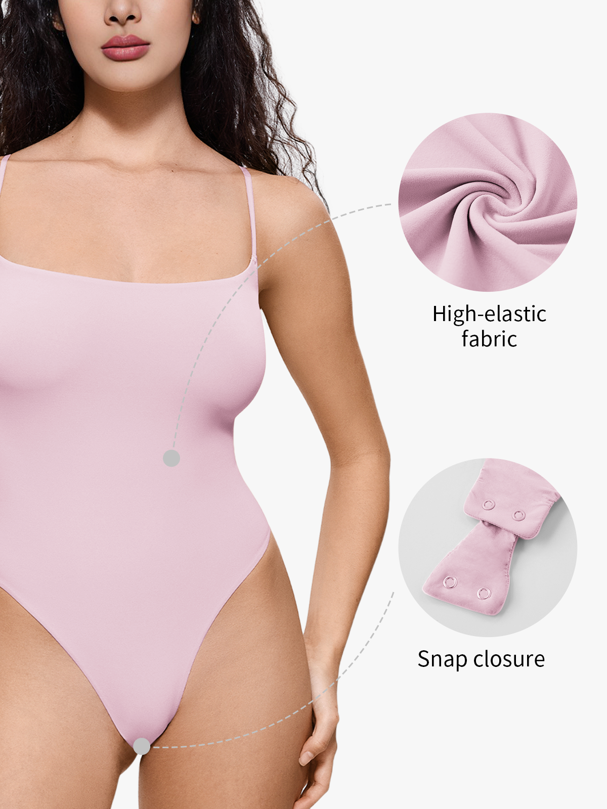 Seamless Comfort Crotch Open Cami Thong Bodysuit