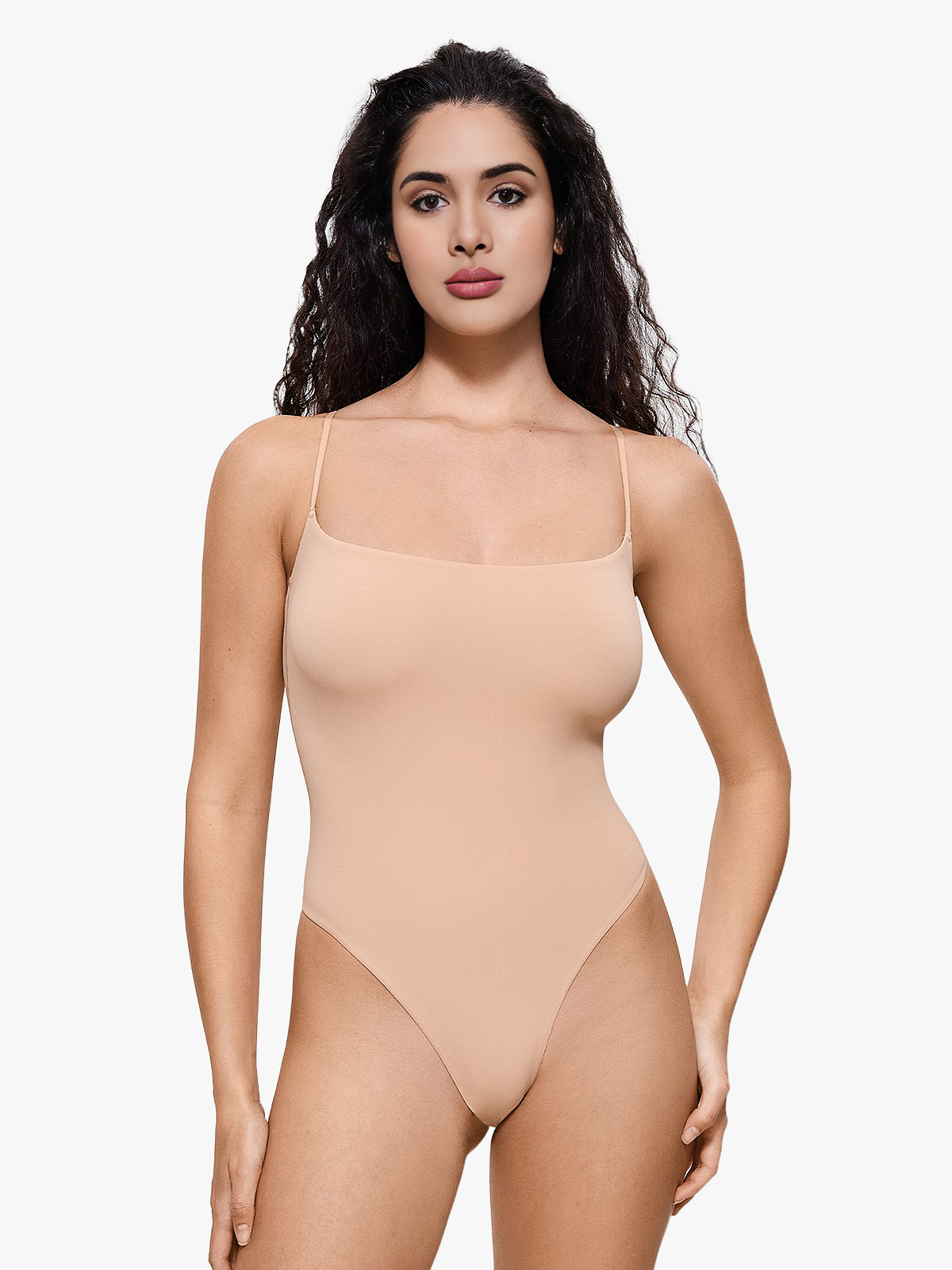 Seamless Comfort Crotch Open Cami Thong Bodysuit