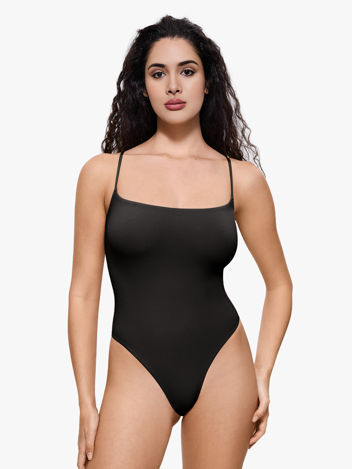 Seamless Comfort Crotch Open Cami Thong Bodysuit