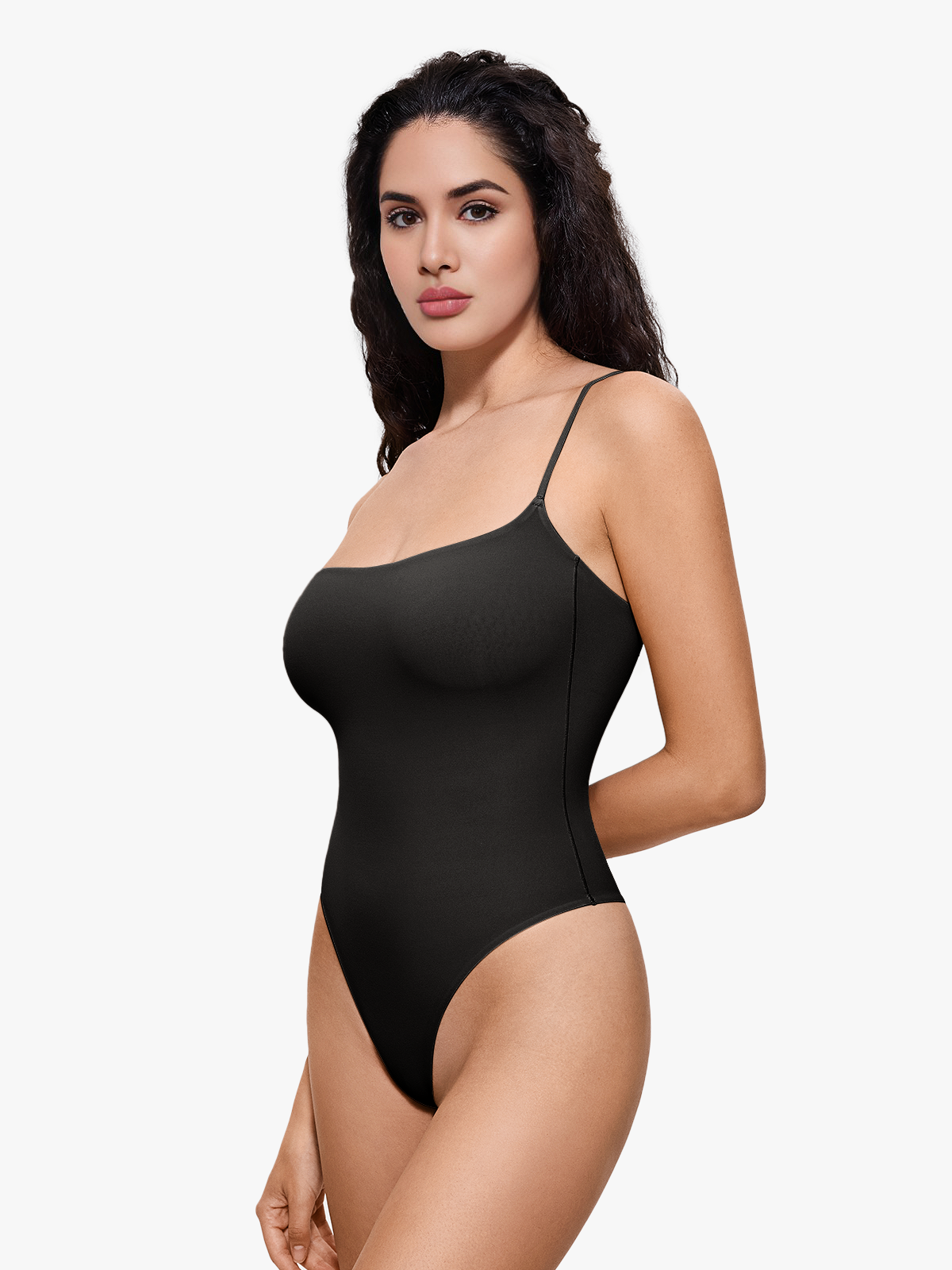 Seamless Comfort Crotch Open Cami Thong Bodysuit