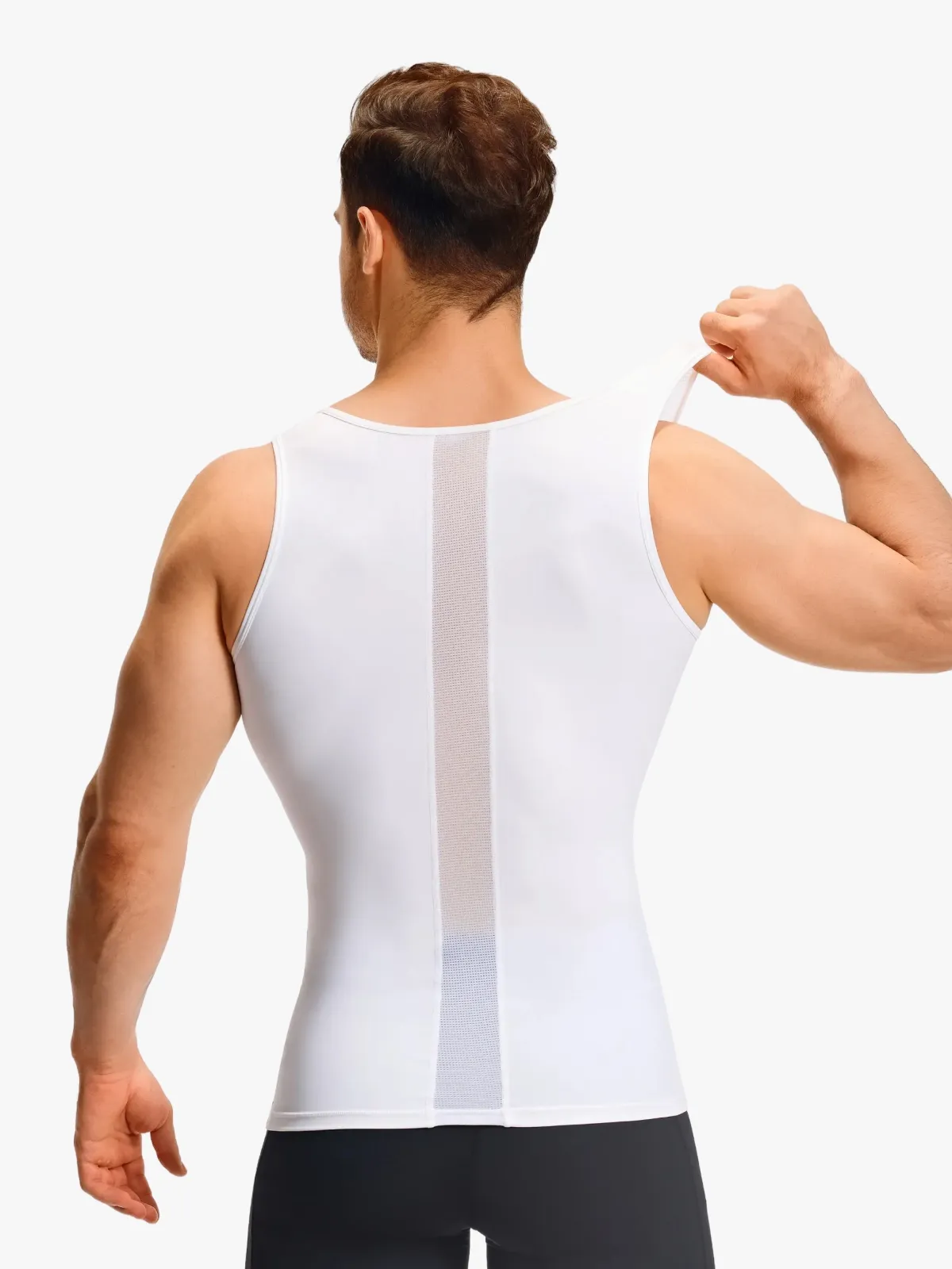 Sleeveless Mesh Compression Shirt Slim Fit Tank Top For Men