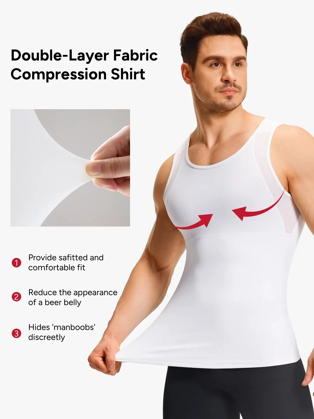 Sleeveless Mesh Compression Shirt Slim Fit Tank Top For Men