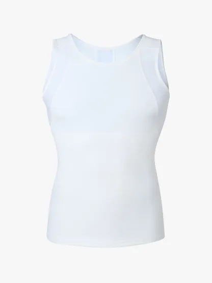 Sleeveless Mesh Compression Shirt Slim Fit Tank Top For Men
