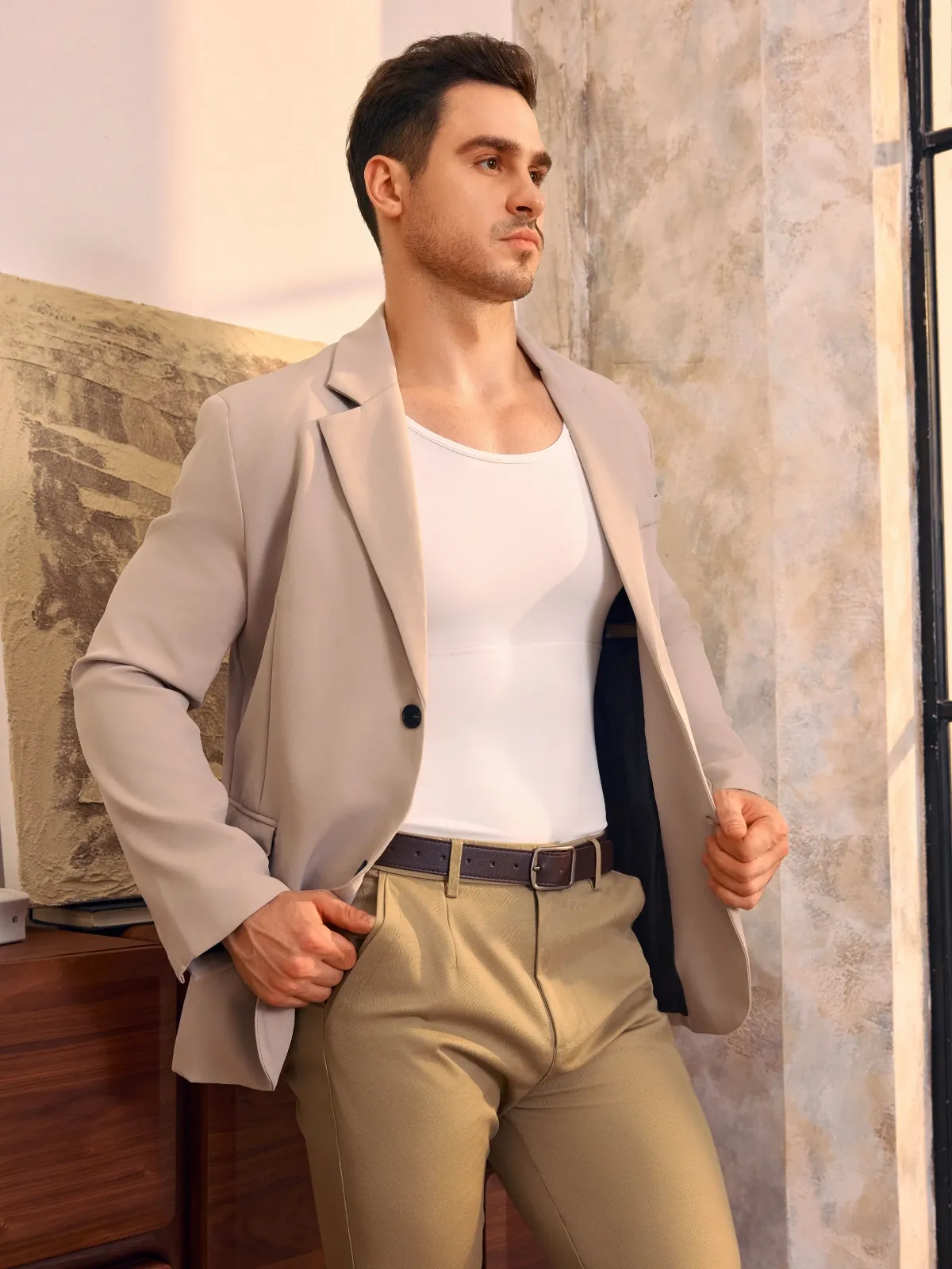 Sleeveless Mesh Compression Shirt Slim Fit Tank Top For Men