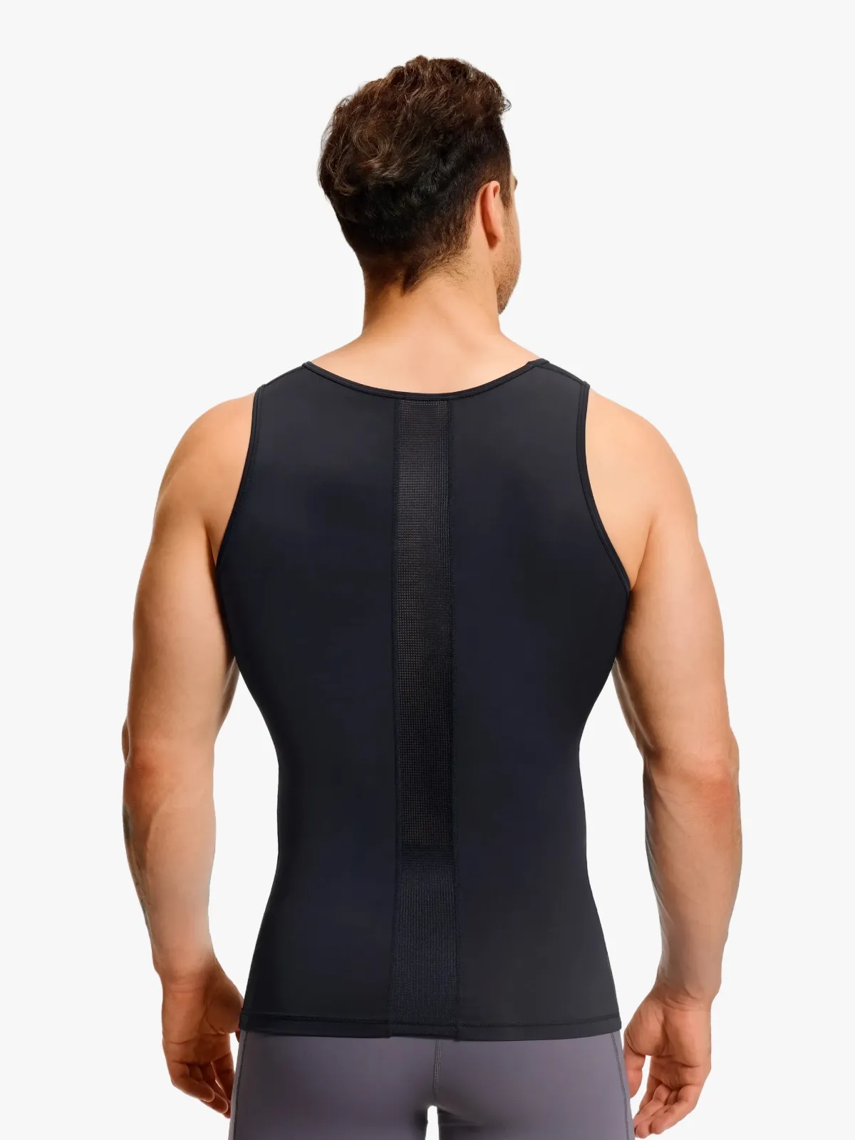 Sleeveless Mesh Compression Shirt Slim Fit Tank Top For Men