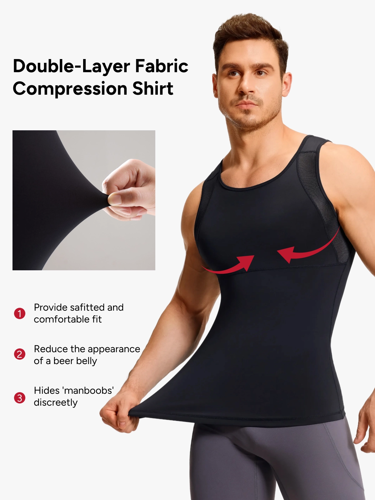 Sleeveless Mesh Compression Shirt Slim Fit Tank Top For Men