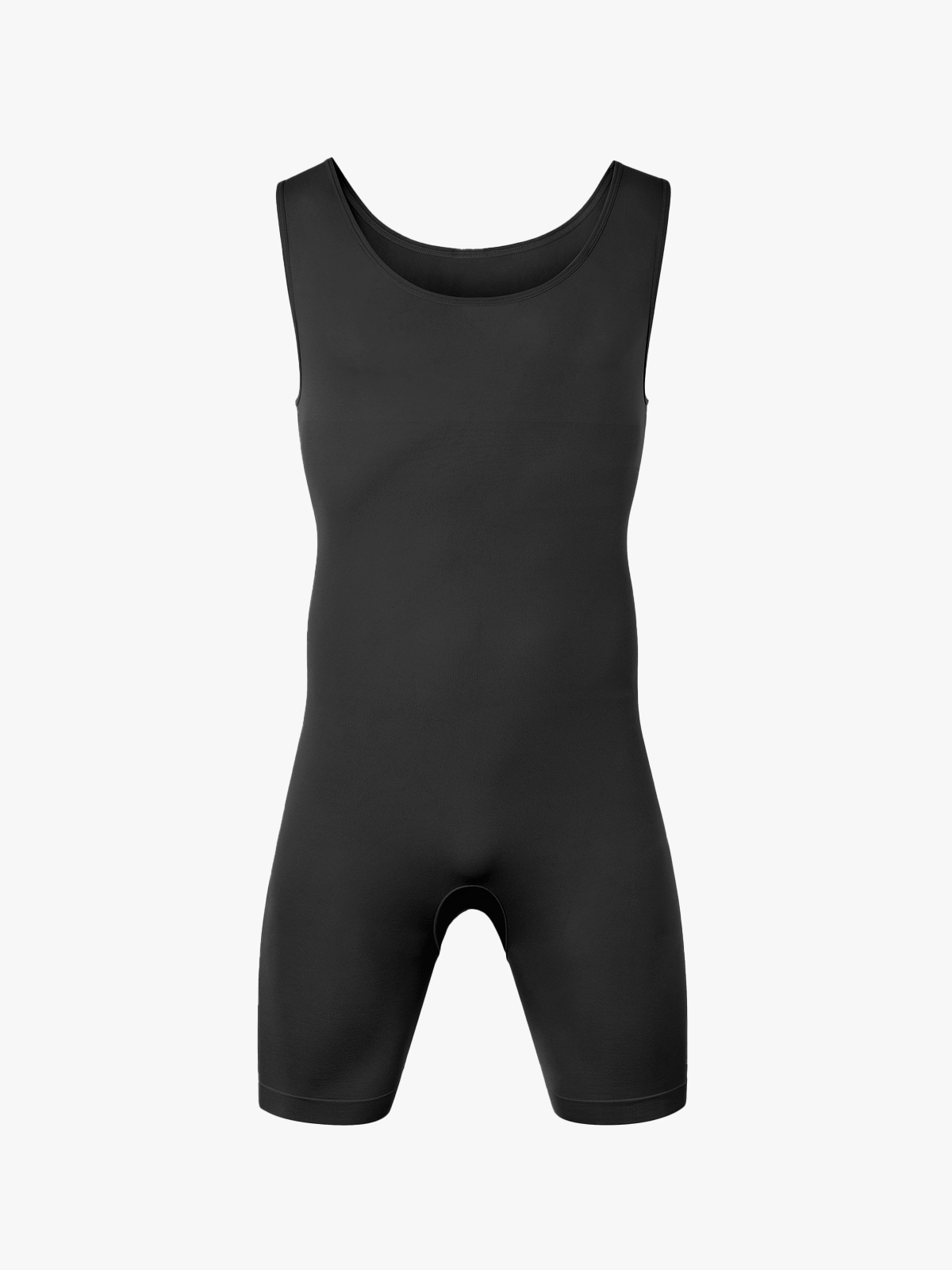 U-Neck Compression Crotch Opening Shapewear Boxer Bodysuit