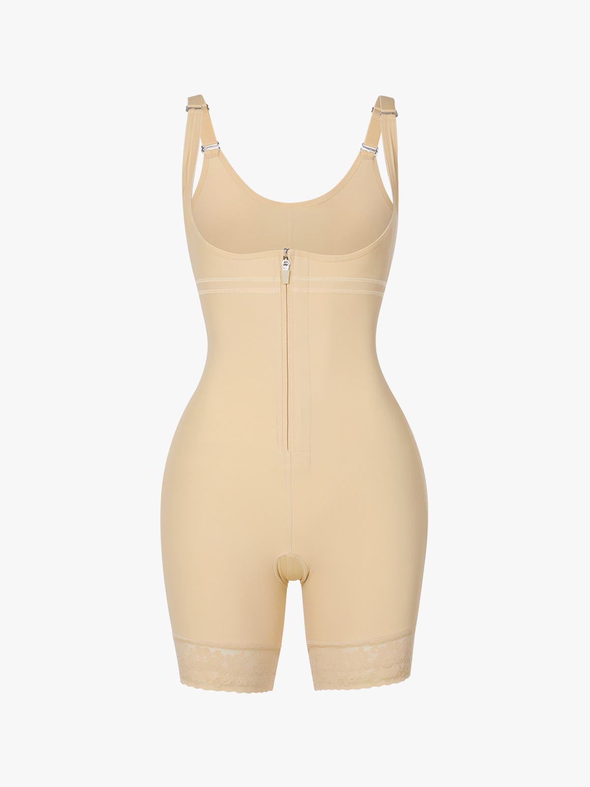 Open Bust Crotch Opening Mid Thigh Shapewear Bodysuit