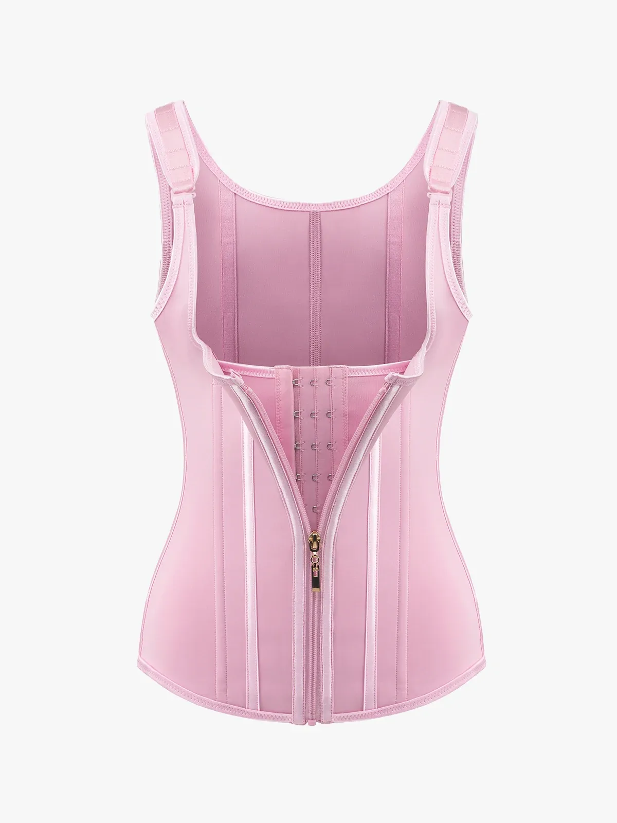 Open Bust Zipper Waist Trainer Vest
