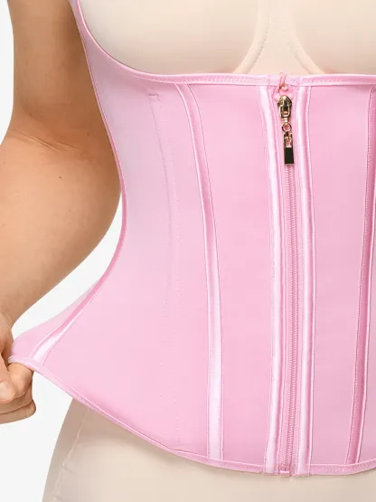 Open Bust Zipper Waist Trainer Vest