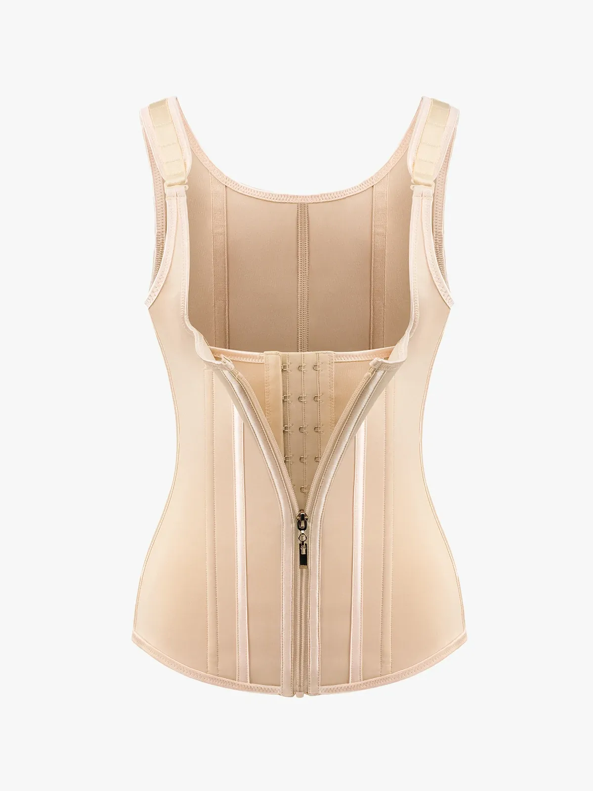Open Bust Zipper Waist Trainer Vest