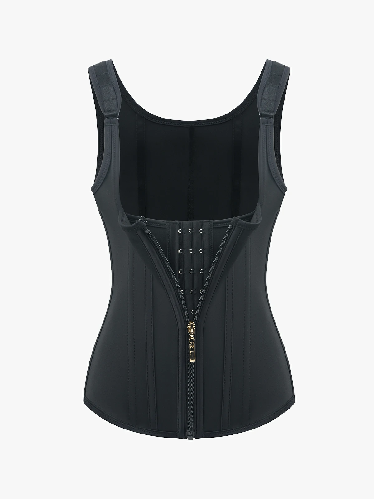 Open Bust Zipper Waist Trainer Vest