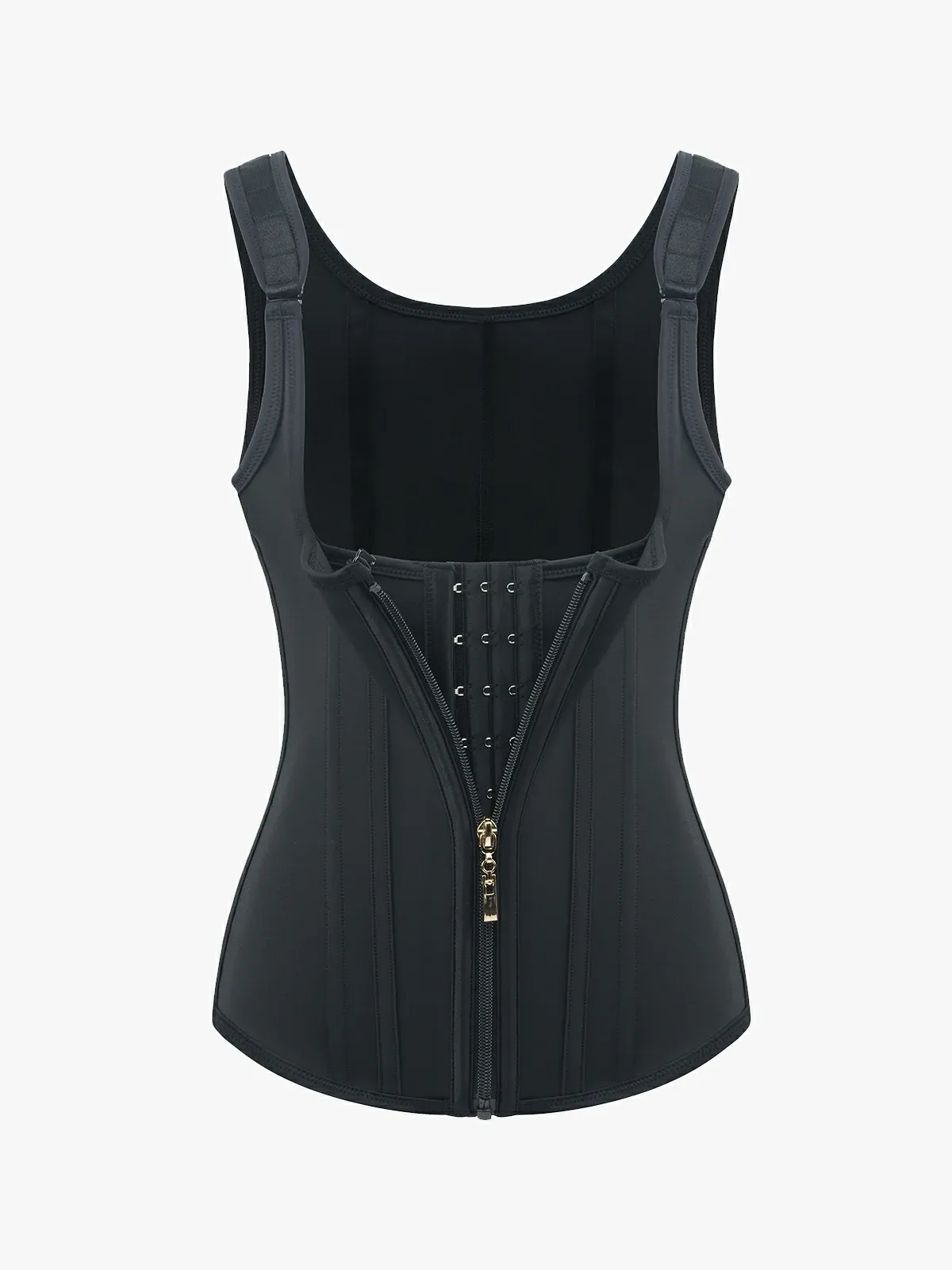 Open Bust Zipper Waist Trainer Vest