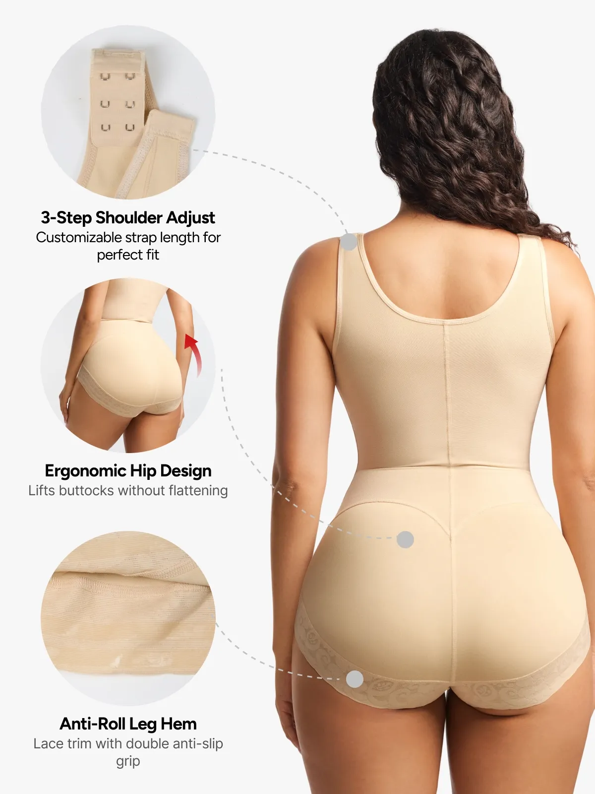Women Adjustable Tummy Control Butt Lifting Bodysuit