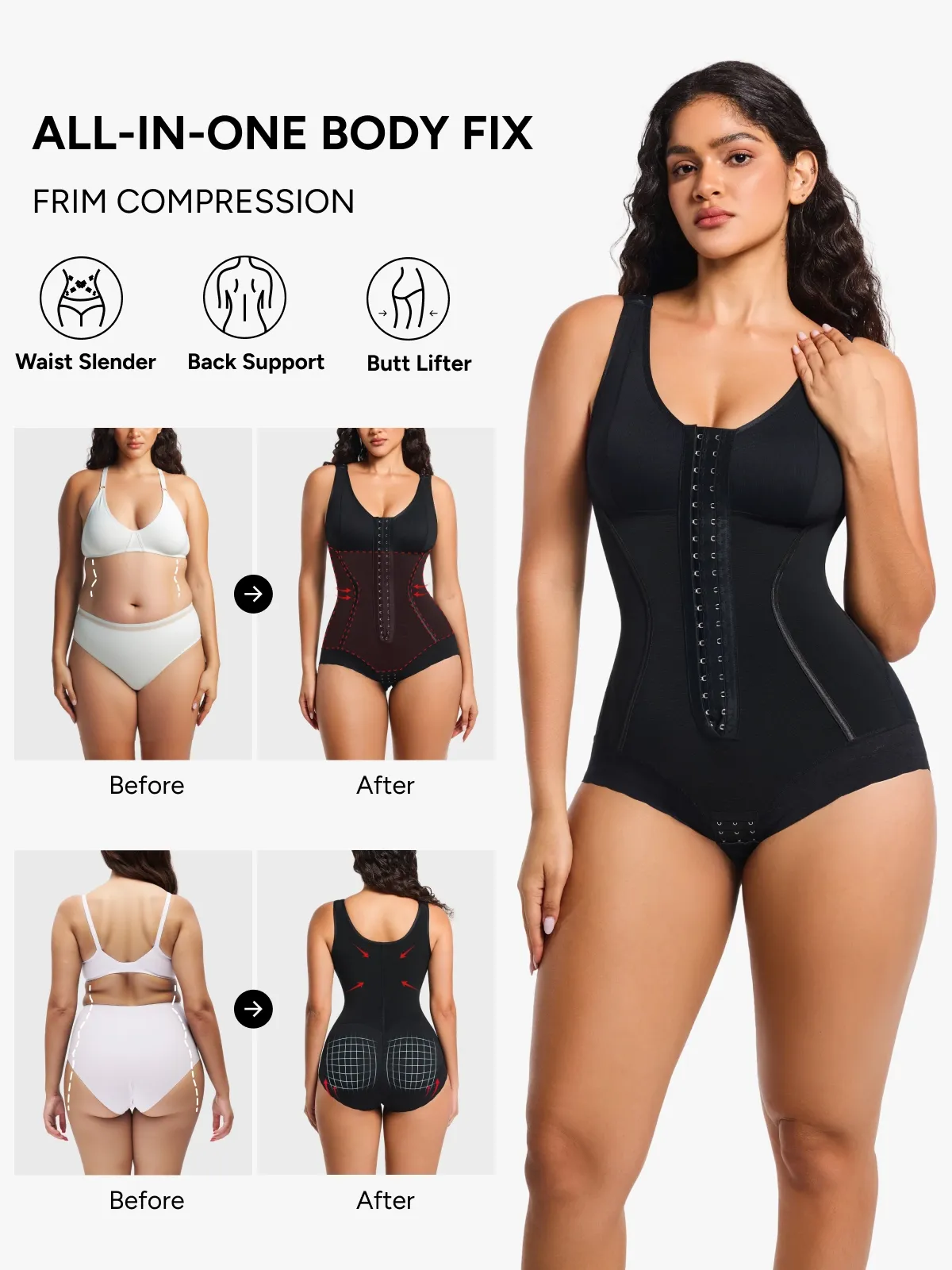 Women Adjustable Tummy Control Butt Lifting Bodysuit