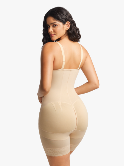 Firm Tummy Control Crotch Opening Mid Thigh Bodysuits