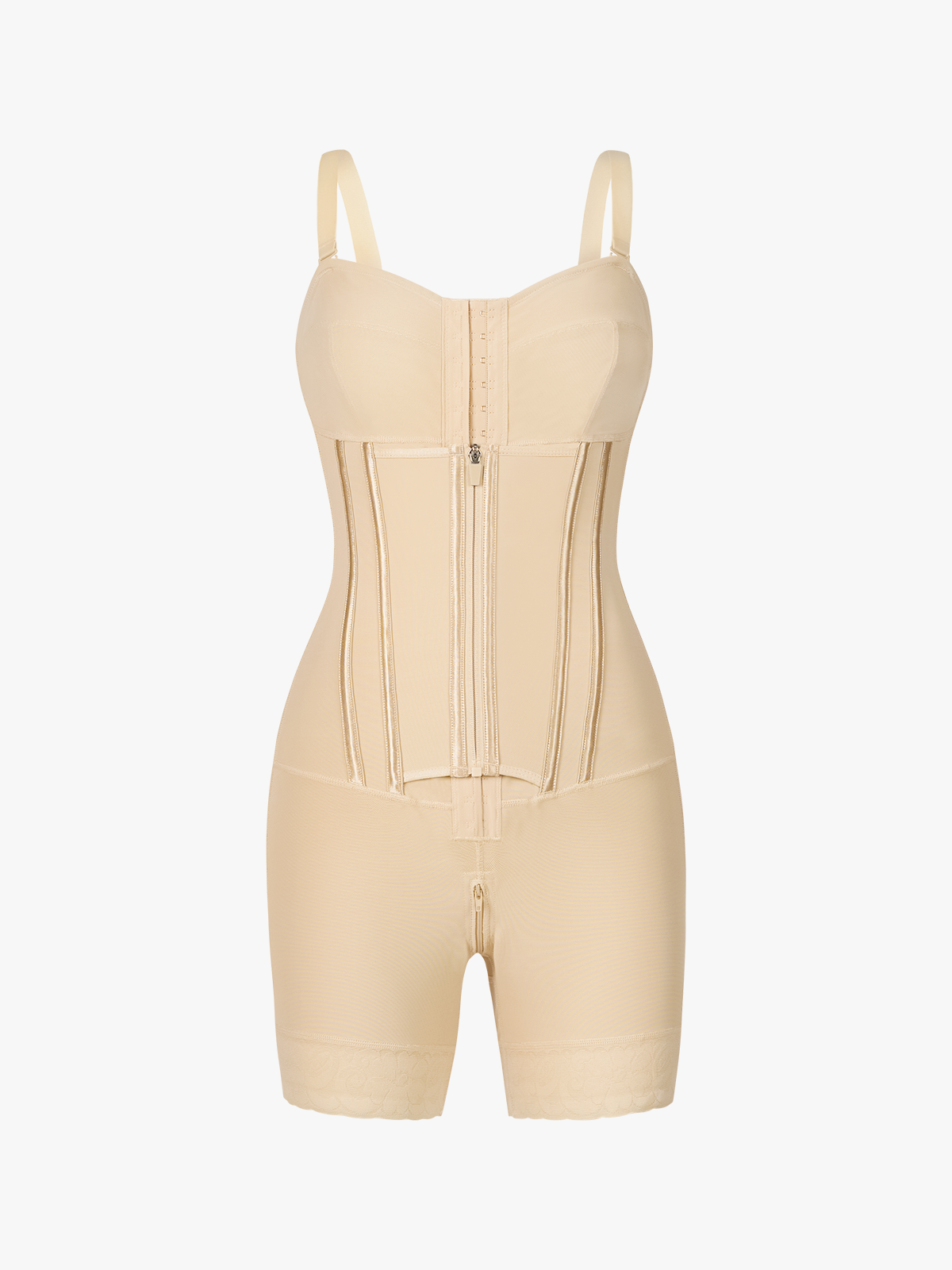 Firm Tummy Control Crotch Opening Mid Thigh Bodysuits