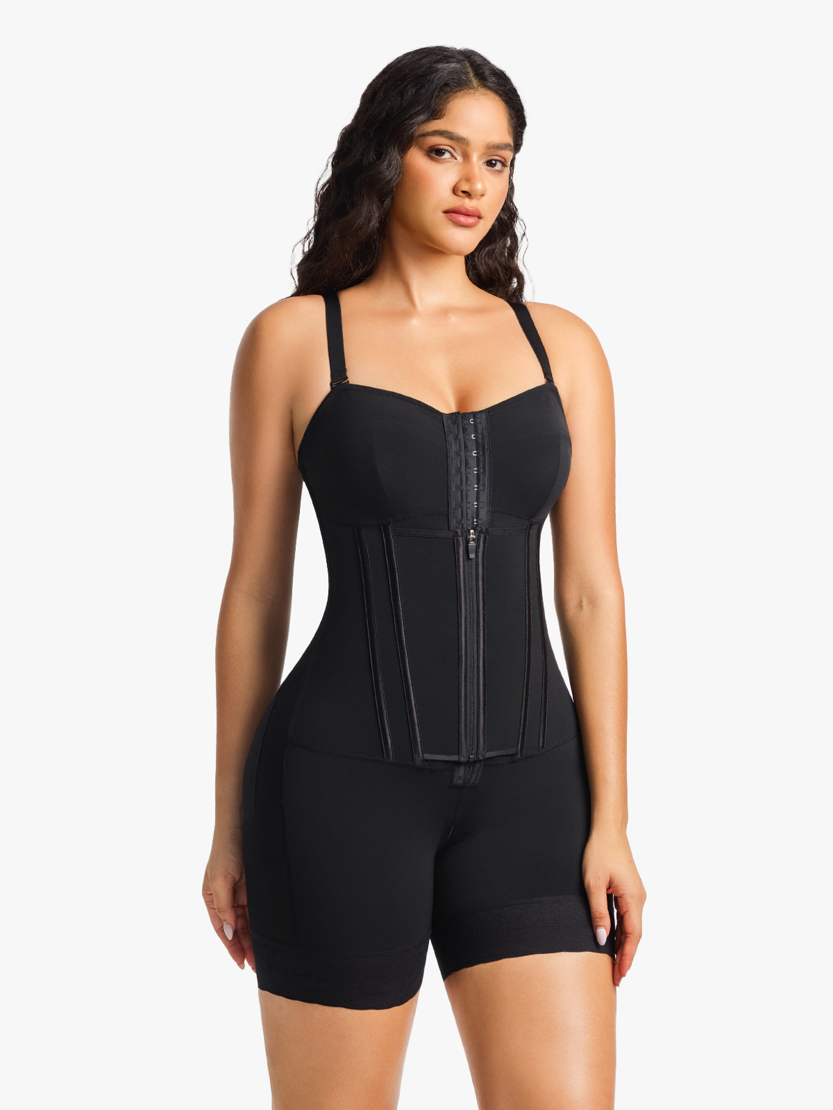 Firm Tummy Control Crotch Opening Mid Thigh Bodysuits
