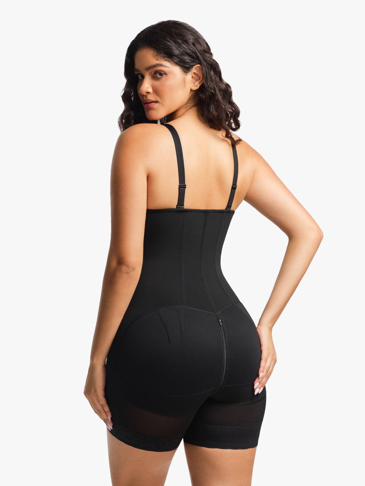 Firm Tummy Control Crotch Opening Mid Thigh Bodysuits
