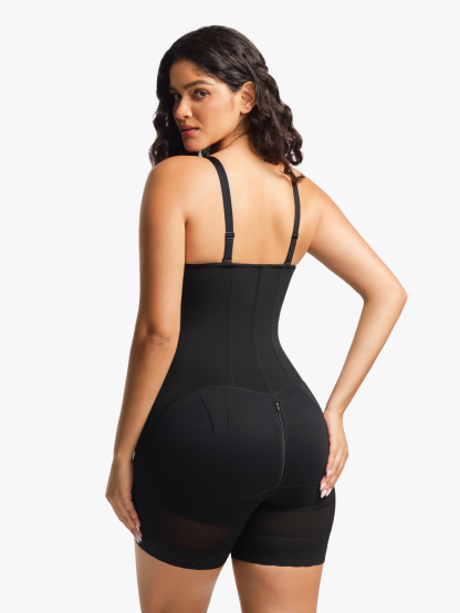 Firm Tummy Control Crotch Opening Mid Thigh Bodysuits