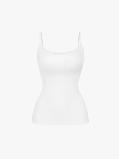 Women Seamless Lace Trimmed Tummy Control Cami Top