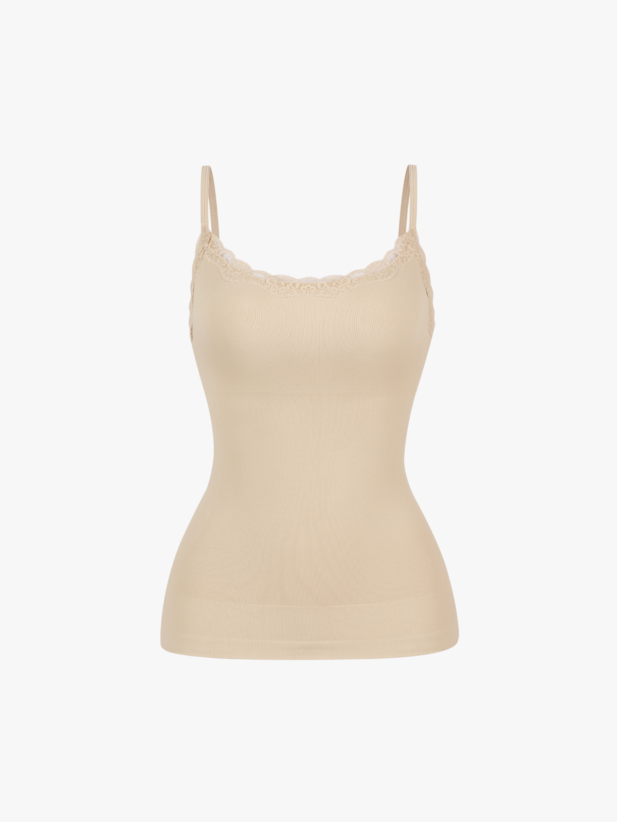 Women Seamless Lace Trimmed Tummy Control Cami Top