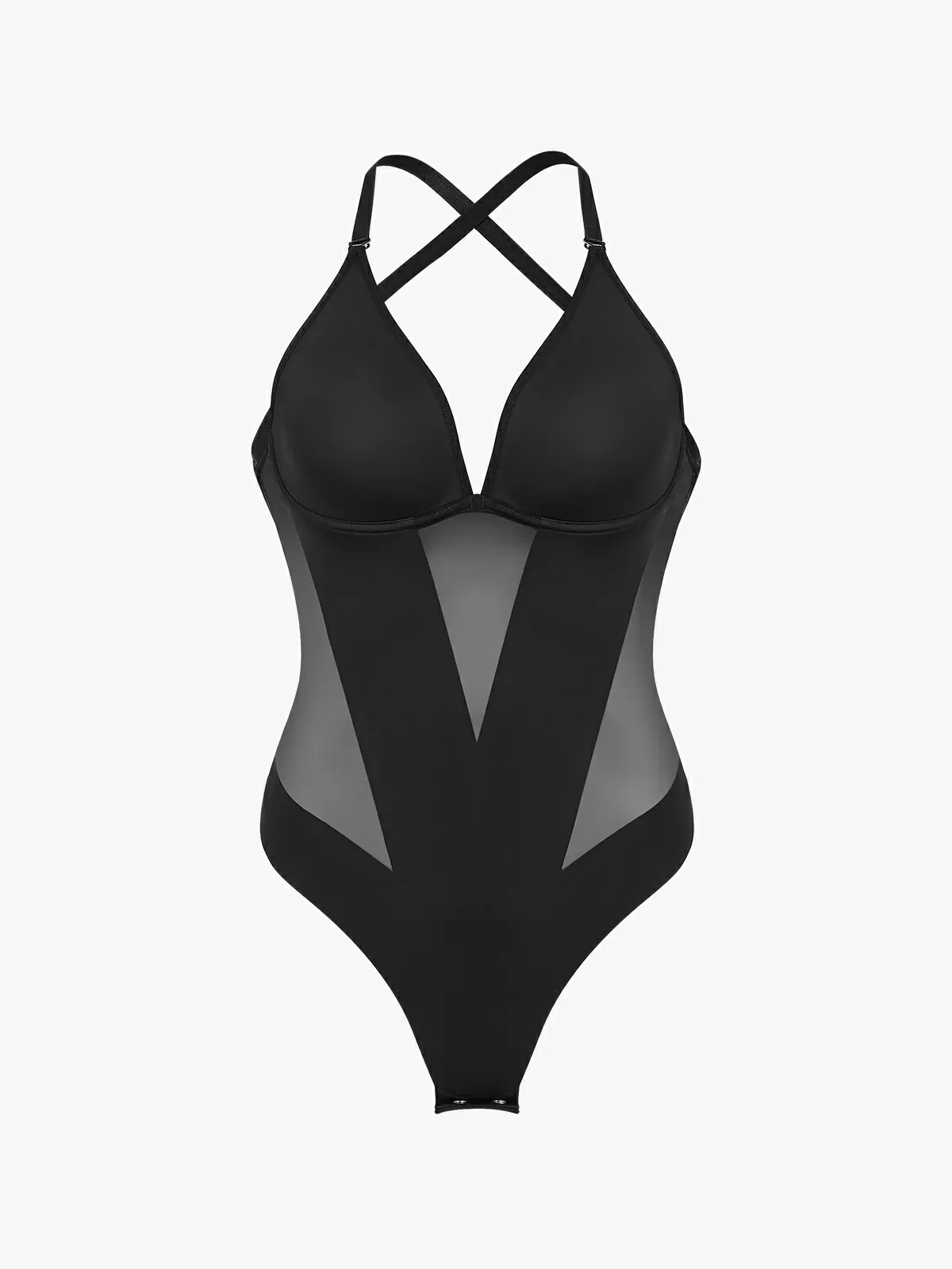 Plunge Low-Back Cami Thong Bodysuit