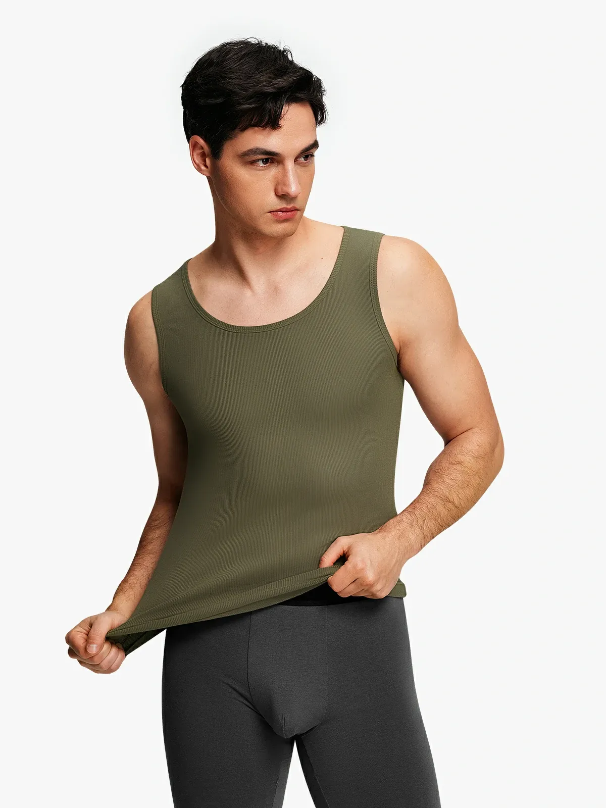 Ribbed Breathable Round Neck Tank Top