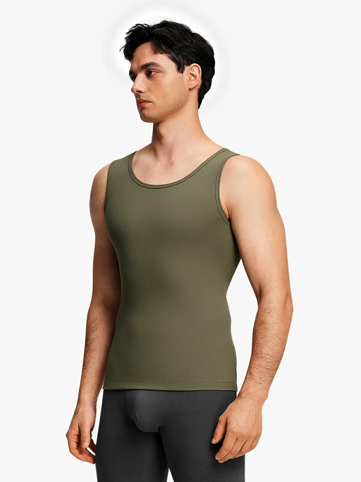 Ribbed Breathable Round Neck Tank Top