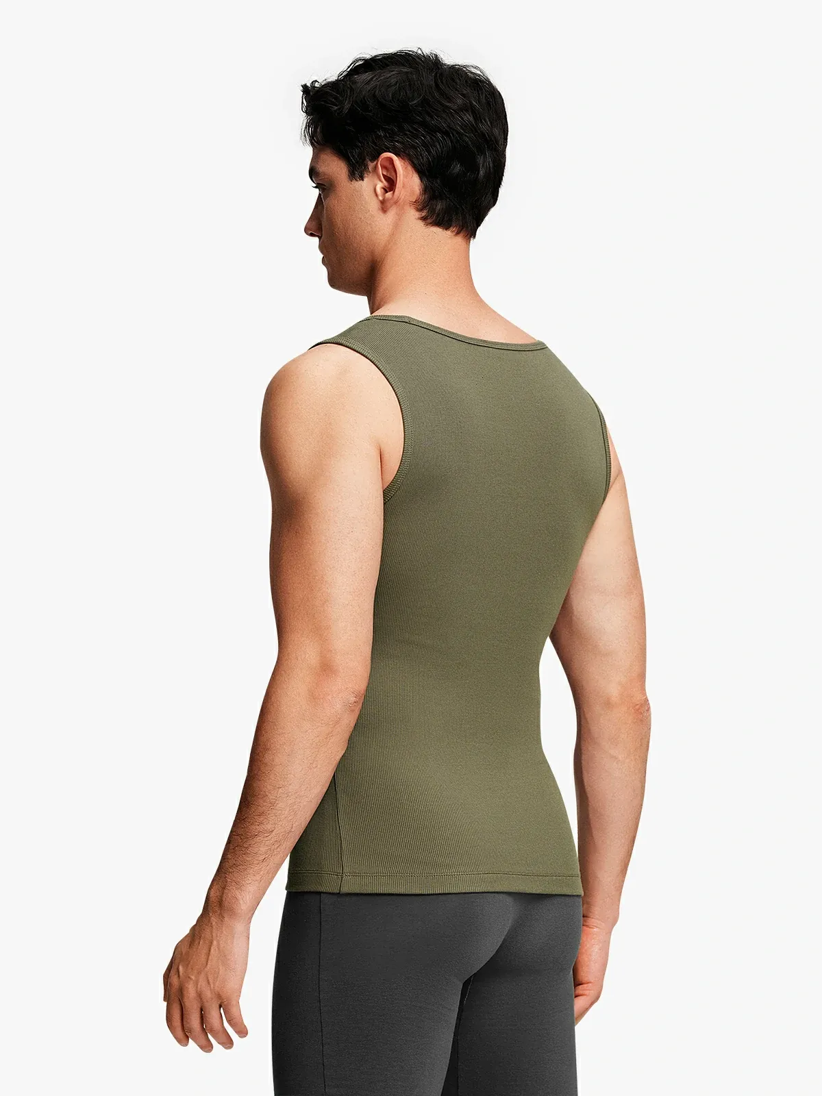 Ribbed Breathable Round Neck Tank Top