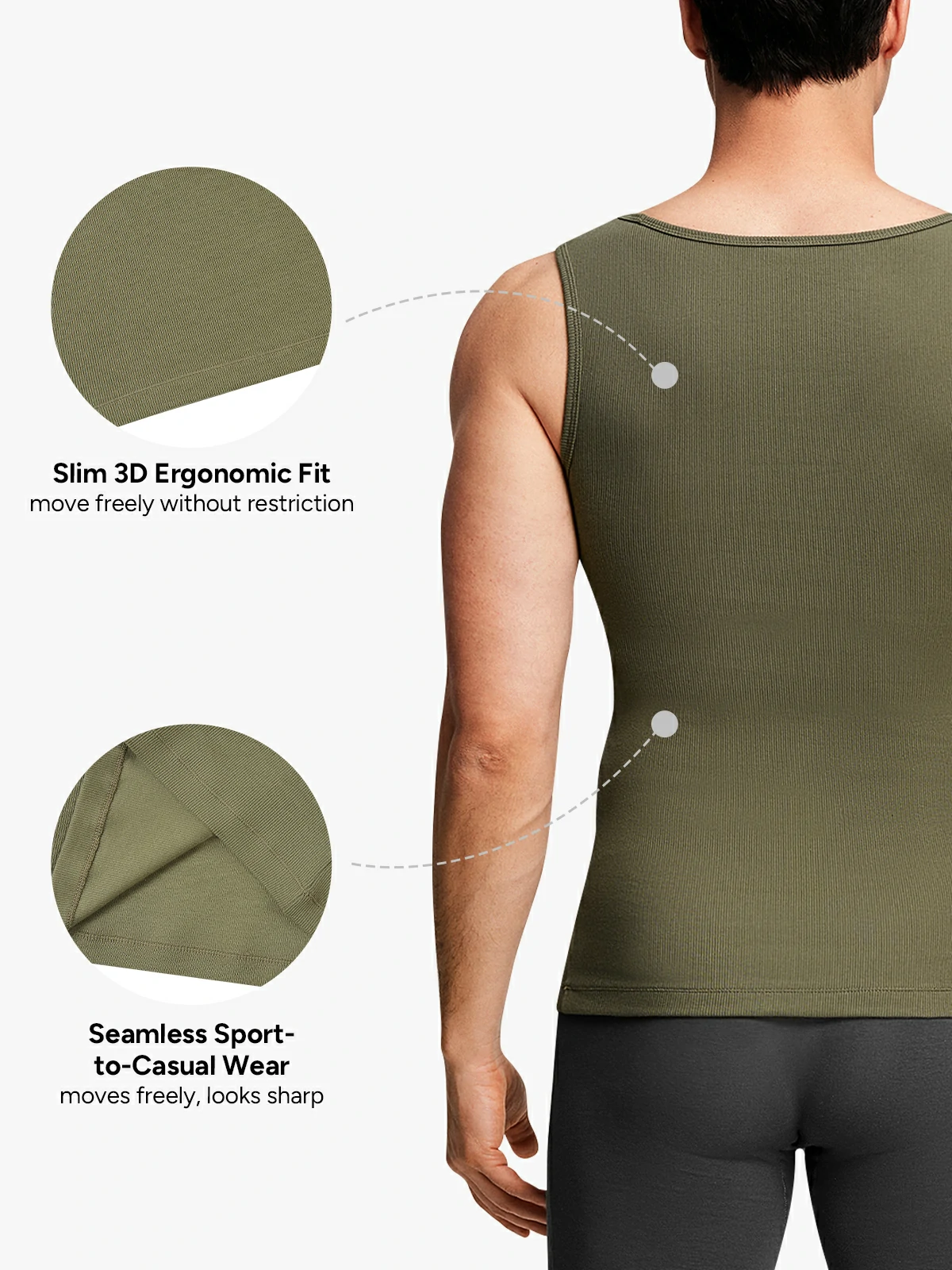 Ribbed Breathable Round Neck Tank Top