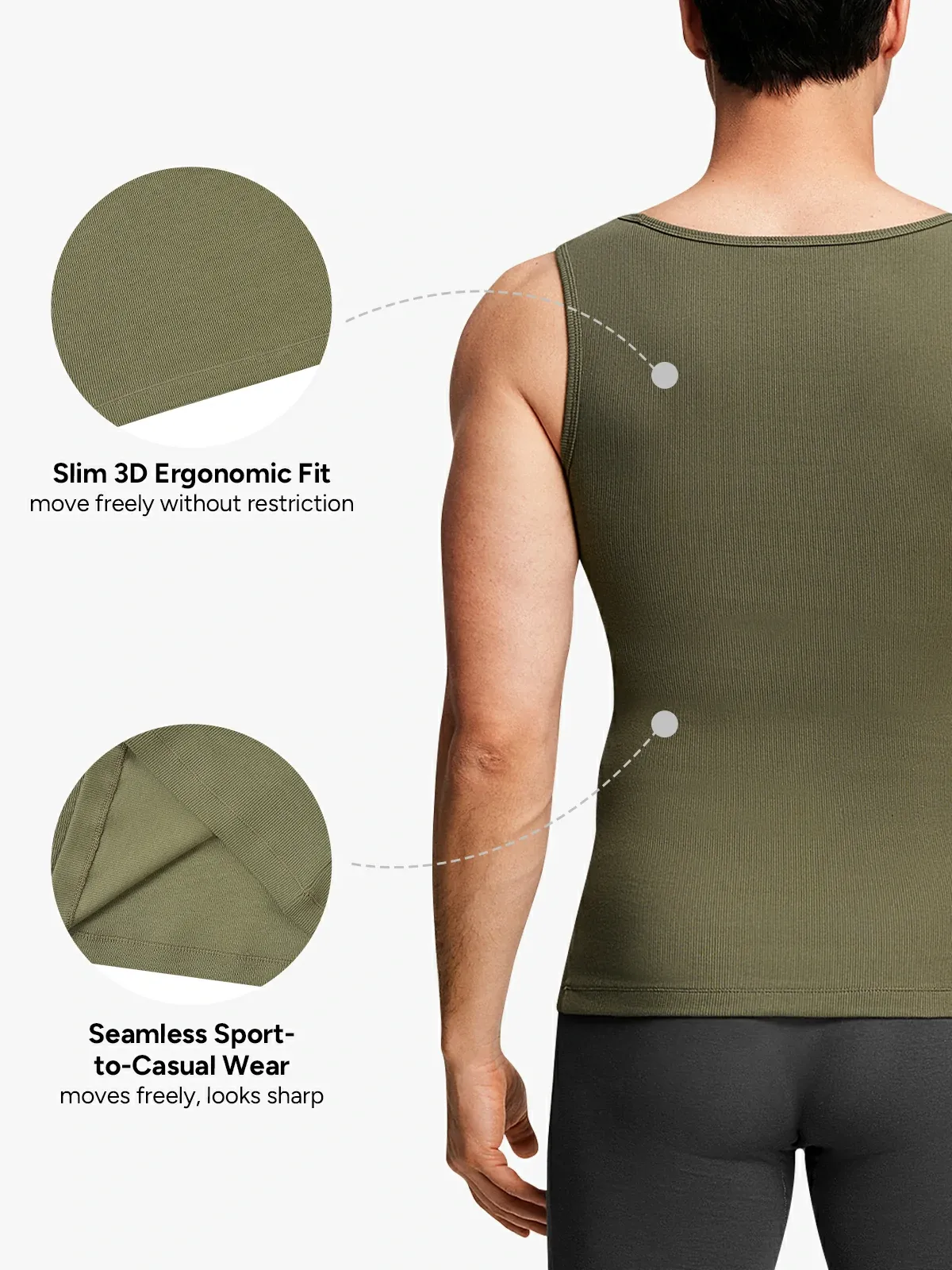 Ribbed Breathable Round Neck Tank Top