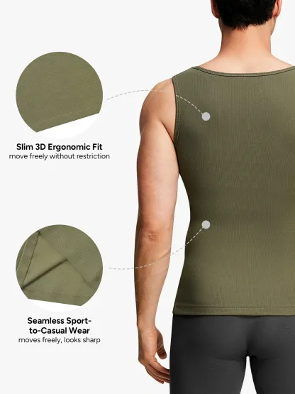 Ribbed Breathable Round Neck Tank Top