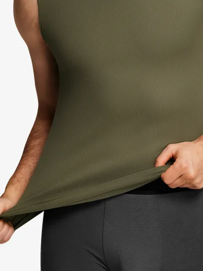 Ribbed Breathable Round Neck Tank Top