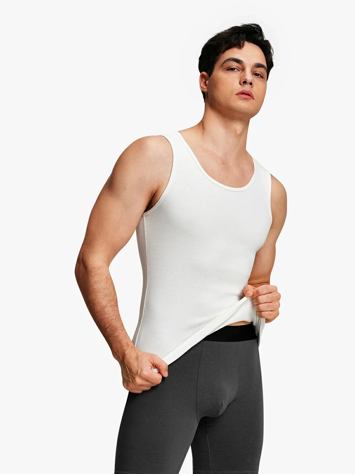 Ribbed Breathable Round Neck Tank Top