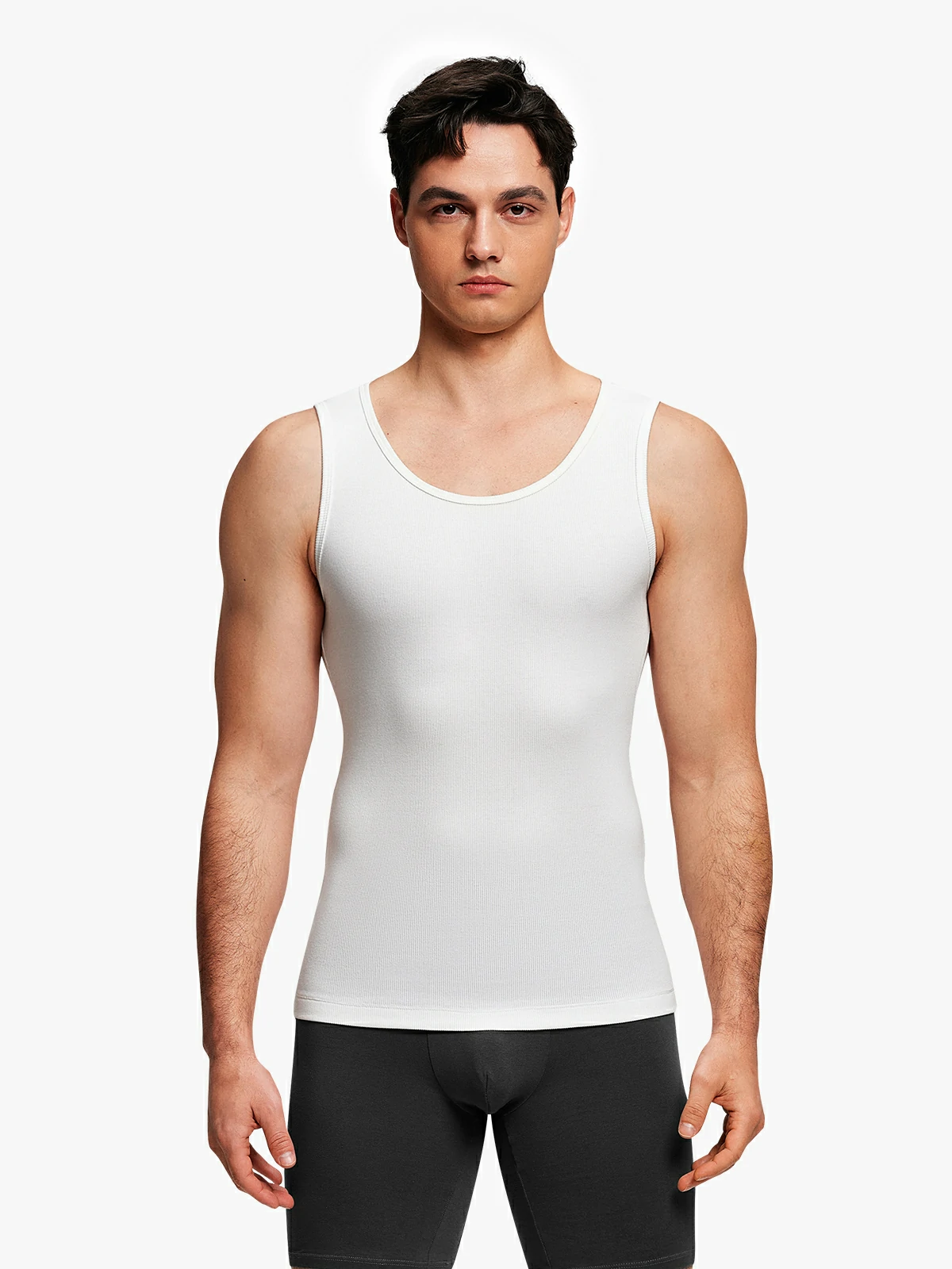 Ribbed Breathable Round Neck Tank Top
