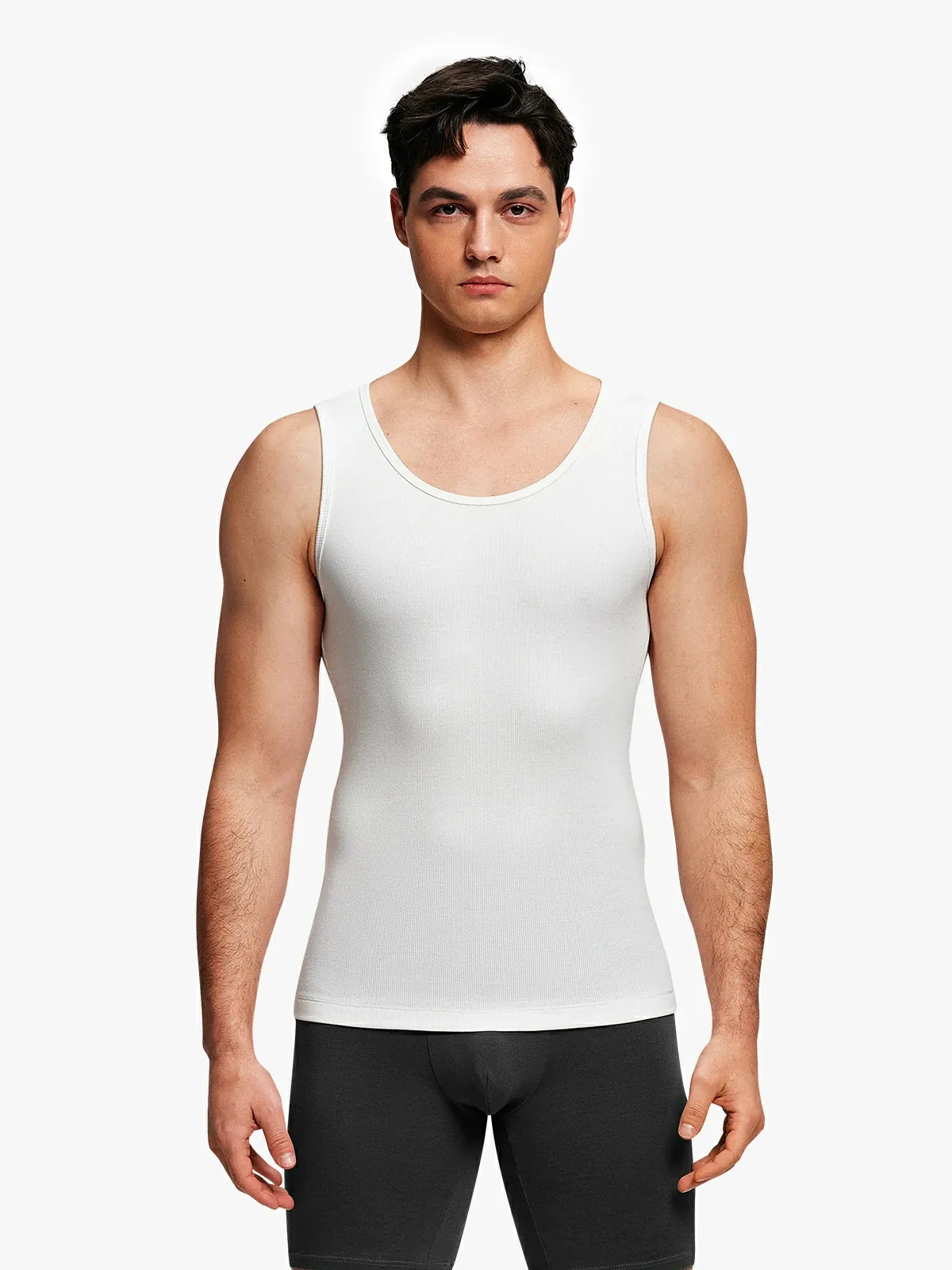 Ribbed Breathable Round Neck Tank Top