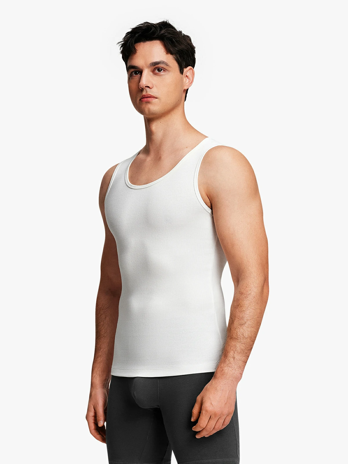 Ribbed Breathable Round Neck Tank Top