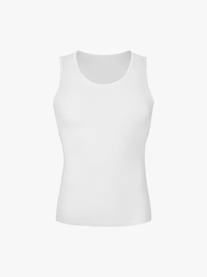 Ribbed Breathable Round Neck Tank Top