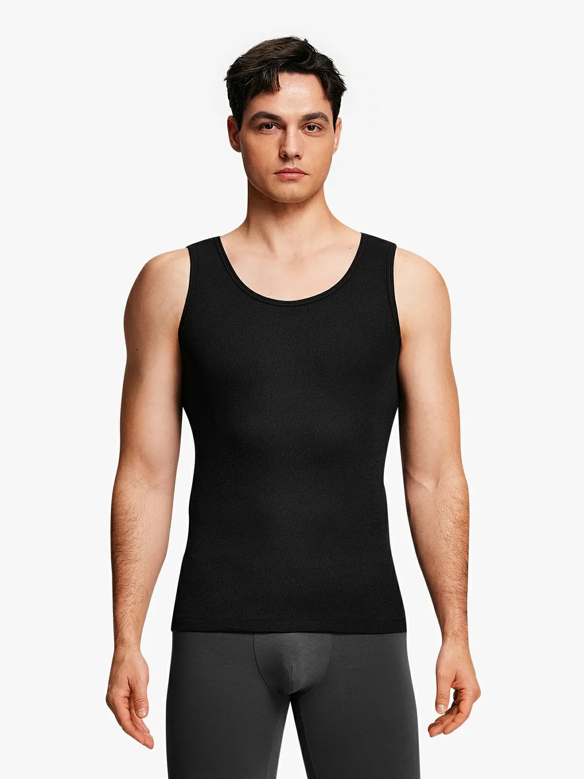 Ribbed Breathable Round Neck Tank Top