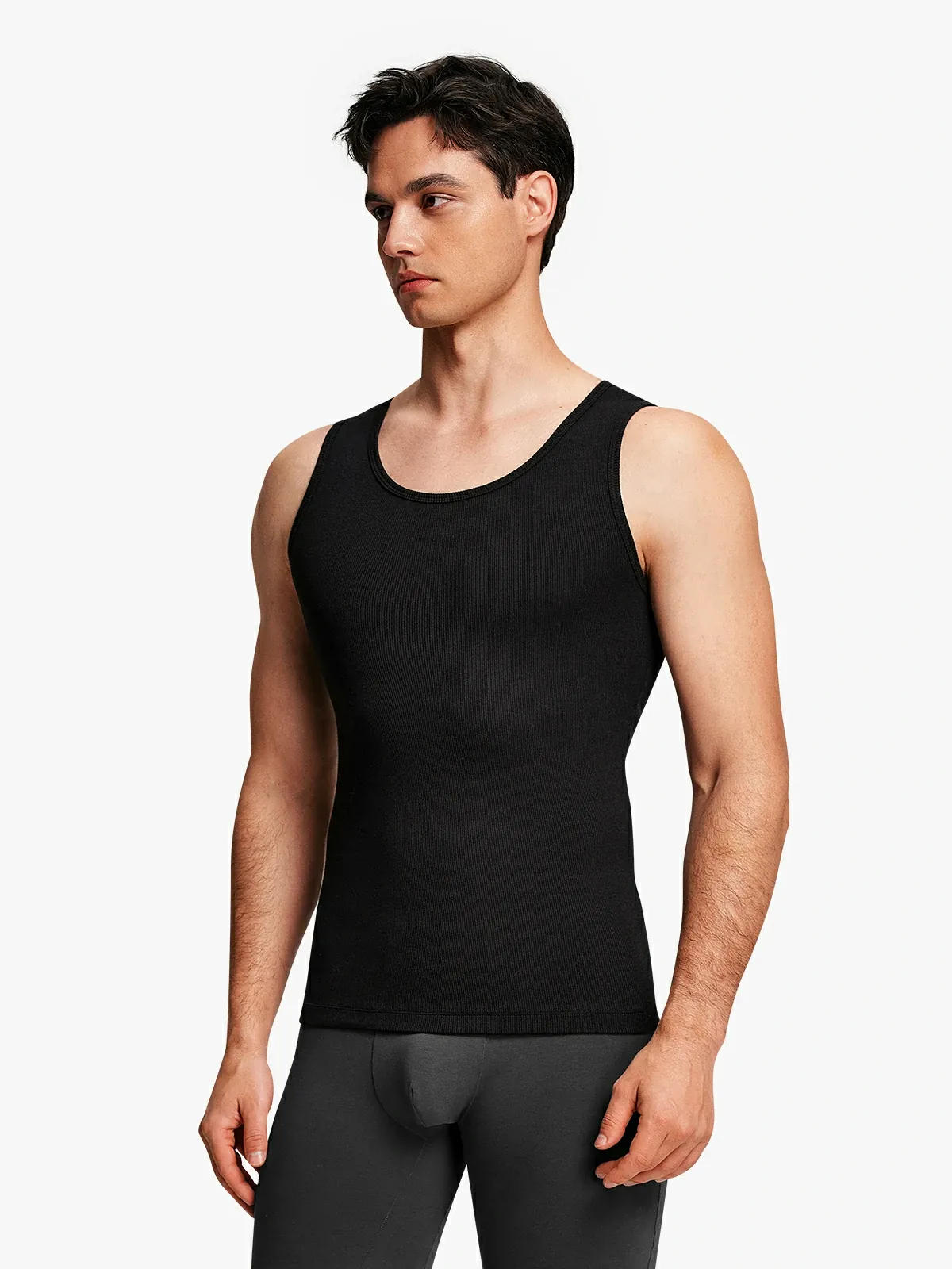 Ribbed Breathable Round Neck Tank Top